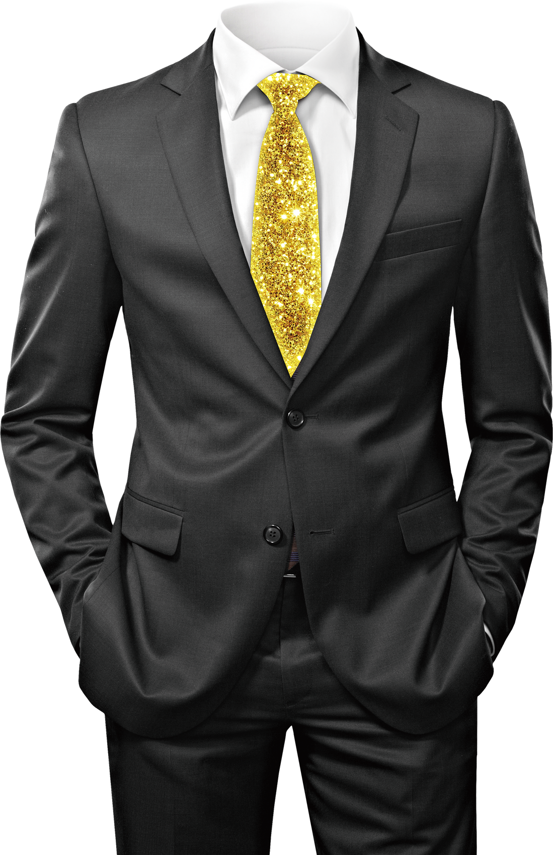 Business Suit with Gold Tie Illustration